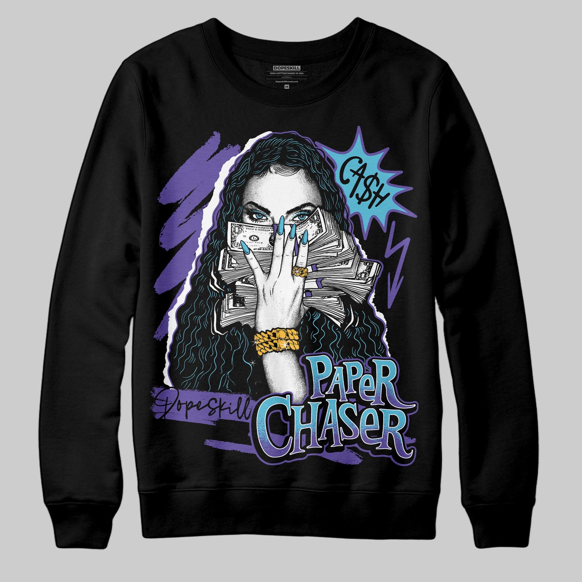 Jordan 8 Retro 'Aqua' 2025 DopeSkill Sweatshirt NPC Graphic Streetwear - Black
