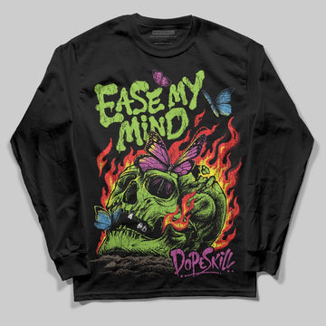 Neon Green Sneakers DopeSkill Long Sleeve T-Shirt Ease My Mind Graphic Streetwear - Black