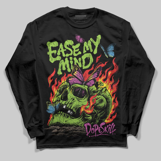 Neon Green Sneakers DopeSkill Long Sleeve T-Shirt Ease My Mind Graphic Streetwear - Black