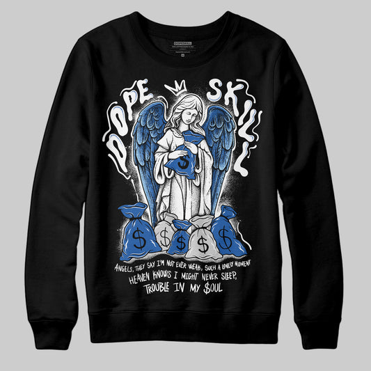 Jordan 12 “Blueberry” DopeSkill Sweatshirt Angels Graphic Streetwear - Black