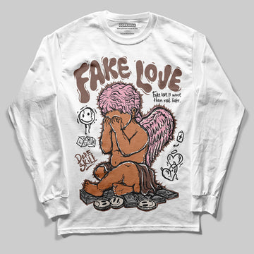 Adidas Campus 00s Dust Cargo Clear ‘Pink’ DopeSkill Long Sleeve T-Shirt False Love Graphic Streetwear - White