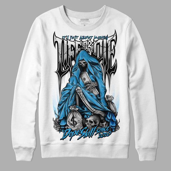 Jordan 2 Low "University Blue" DopeSkill Sweatshirt Life or Die Graphic Streetwear - White