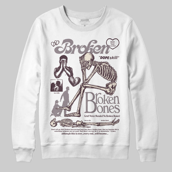 A Ma Maniére x Air Jordan 6 Retro “Smoky Mauve”⁠ DopeSkill Sweatshirt Broken Bones Graphic Streetwear - White
