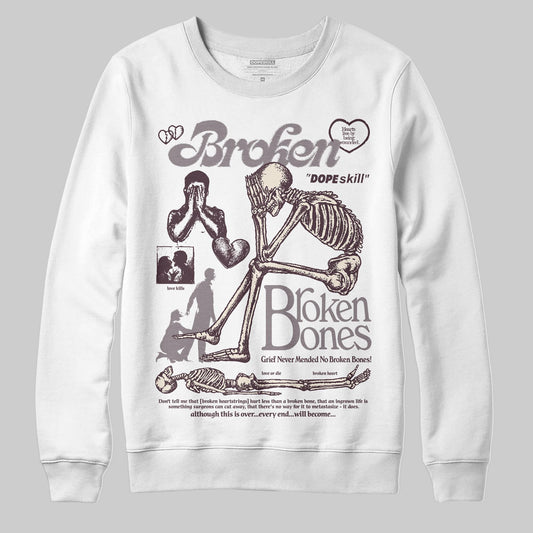 A Ma Maniére x Air Jordan 6 Retro “Smoky Mauve”⁠ DopeSkill Sweatshirt Broken Bones Graphic Streetwear - White