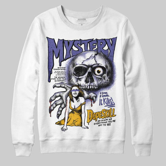 Jordan 4 Retro Lakers DopeSkill Sweatshirt Mystery Ghostly Grasp Graphic Streetwear - White