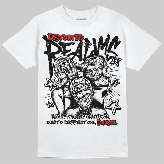 Jordan 1 Retro High OG Flight Club DopeSkill T-Shirt Distorted Realms Graphic Streetwear - White