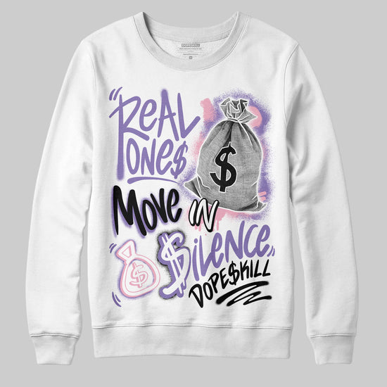 Jordan 11 "Mojave" DopeSkill Sweatshirt Real Ones Move In Silence Graphic Streetwear - White 