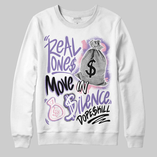 Jordan 11 "Mojave" DopeSkill Sweatshirt Real Ones Move In Silence Graphic Streetwear - White 