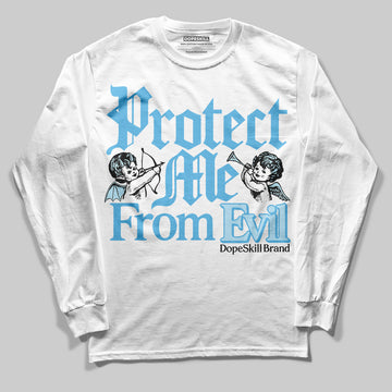 Jordan 11 Retro Legend Blue DopeSkill Long Sleeve T-Shirt Protect Me From Evil Graphic Streetwear - White