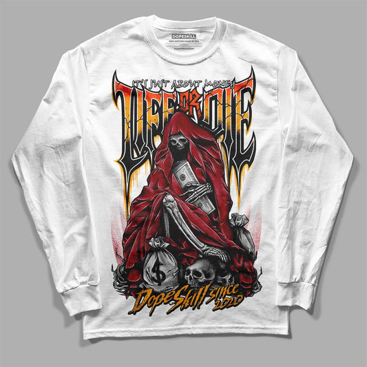 Jordan 7 Retro Cardinal DopeSkill Long Sleeve T-Shirt Life or Die Graphic Streetwear - White 