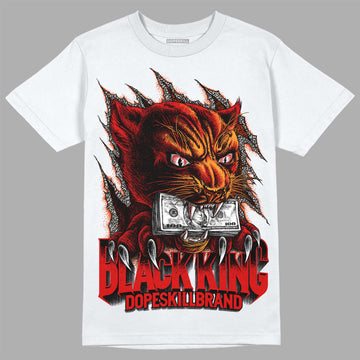 Jordan 3 Retro Fire Red DopeSkill T-Shirt Black King Graphic Streetwear - White