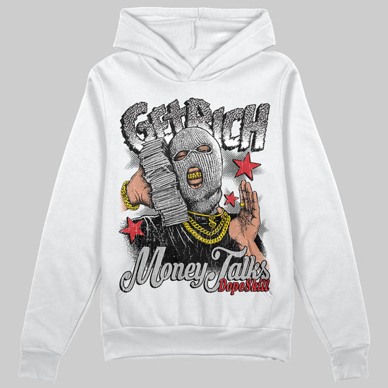 Jordan 3 OG “Black Cement” DopeSkill Hoodie Sweatshirt Get Rich Graphic Streetwear - White