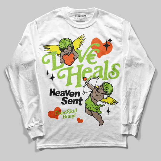 Neon Green Sneakers DopeSkill Long Sleeve T-Shirt New Love Heals Graphic Streetwear - White