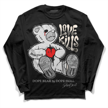 Dunk Low Cool Grey DopeSkill Long Sleeve T-Shirt Love Kills Graphic Streetwear - Black