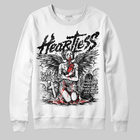 Black and White Sneakers DopeSkill Sweatshirt Heartless Graphic Streetwear - White