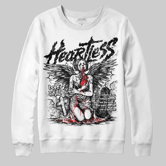 Black and White Sneakers DopeSkill Sweatshirt Heartless Graphic Streetwear - White