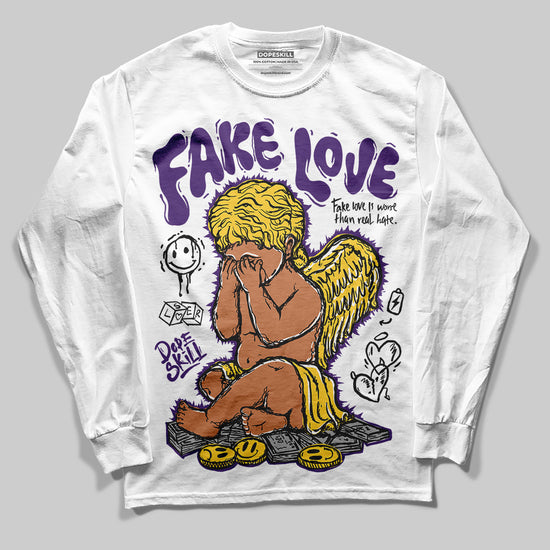 Jordan 12 “Field Purple” DopeSkill Long Sleeve T-Shirt New Fake Love Graphic Streetwear - White 