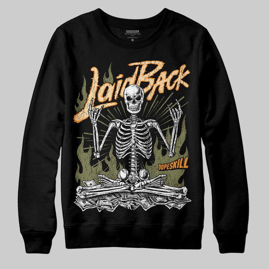 Olive Sneakers DopeSkill Sweatshirt Laid Back Graphic Streetwear - Black