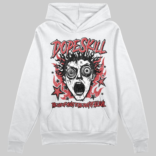 Red Sneakers DopeSkill Hoodie Sweatshirt Root of Evil Graphic Streetwear - White