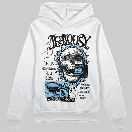University Blue Sneakers DopeSkill Hoodie Sweatshirt Jealousy Graphic Streetwear - White 