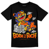 Dunk Low Futura Orange Blaze DopeSkill T-Shirt Born To Be Rich Graphic Streetwear - Black