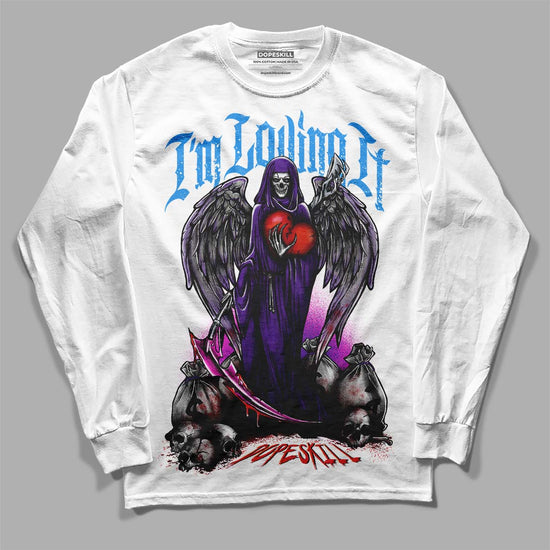 Jordan 3 Dark Iris DopeSkill Long Sleeve T-Shirt New I'm Loving It Graphic Streetwear - White