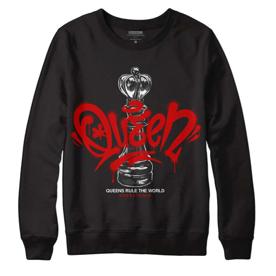 Jordan 1 Retro Low "Black Toe" DopeSkill Sweatshirt Queen Chess Graphic Streetwear - Black