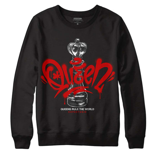 Jordan 1 Retro Low "Black Toe" DopeSkill Sweatshirt Queen Chess Graphic Streetwear - Black