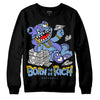 University Blue Sneakers DopeSkill Sweatshirt Born To Be Rich Graphic Streetwear - Black