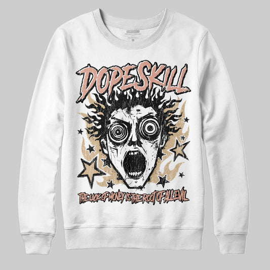 TAN Sneakers DopeSkill Sweatshirt Root of Evil Graphic Streetwear - White