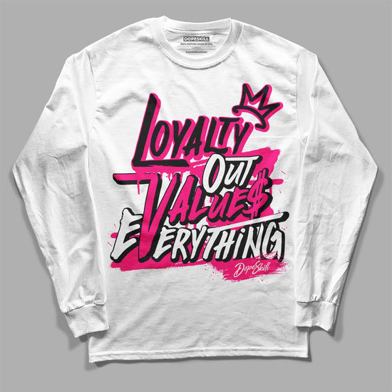 Jordan 1 Low GS “Fierce Pink” Dopeskill Long Sleeve T-Shirt LOVE Graphic Streetwear - White