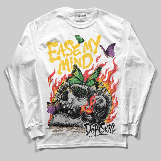 Yellow Sneakers DopeSkill Long Sleeve T-Shirt Ease My Mind Graphic Streetwear - White