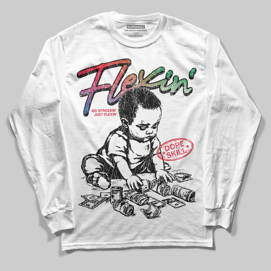 Jordan 11 Retro 285 Atlanta DopeSkill Long Sleeve T-Shirt Flexin' Graphic Streetwear - WHite