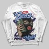 Jordan 6 University Blue DopeSkill Long Sleeve T-Shirt Rolling in Money Graphic Streetwear - White