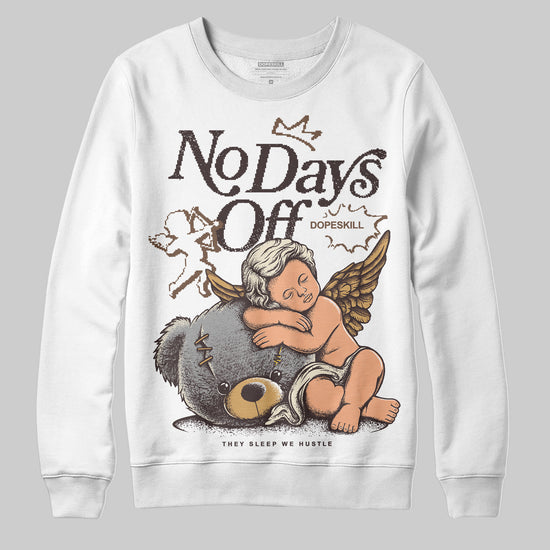 Jordan 5 “Earth/Metallic Gold” DopeSkill Sweatshirt New No Days Off Graphic Streetwear - White