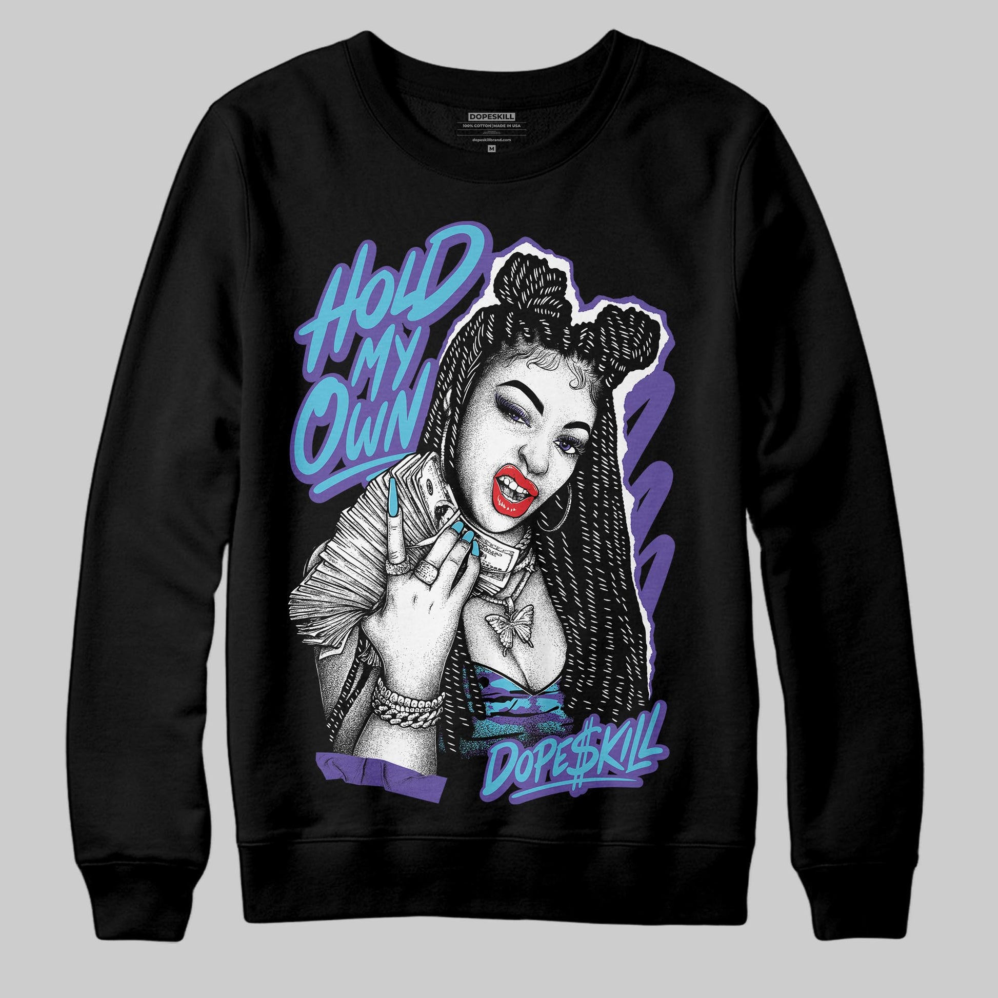 Jordan 8 Retro 'Aqua' 2025 DopeSkill Sweatshirt New H.M.O Graphic Streetwear - Black