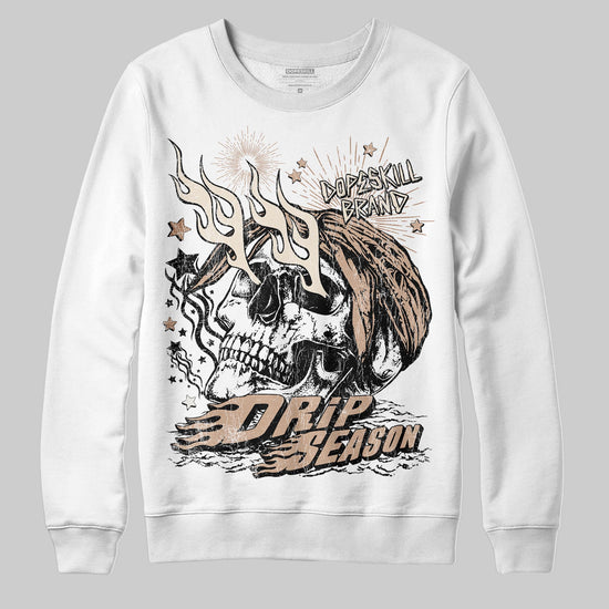Jordan 4 Retro Cozy Girl DopeSkill Sweatshirt Drip Season Graphic Streetwear - White