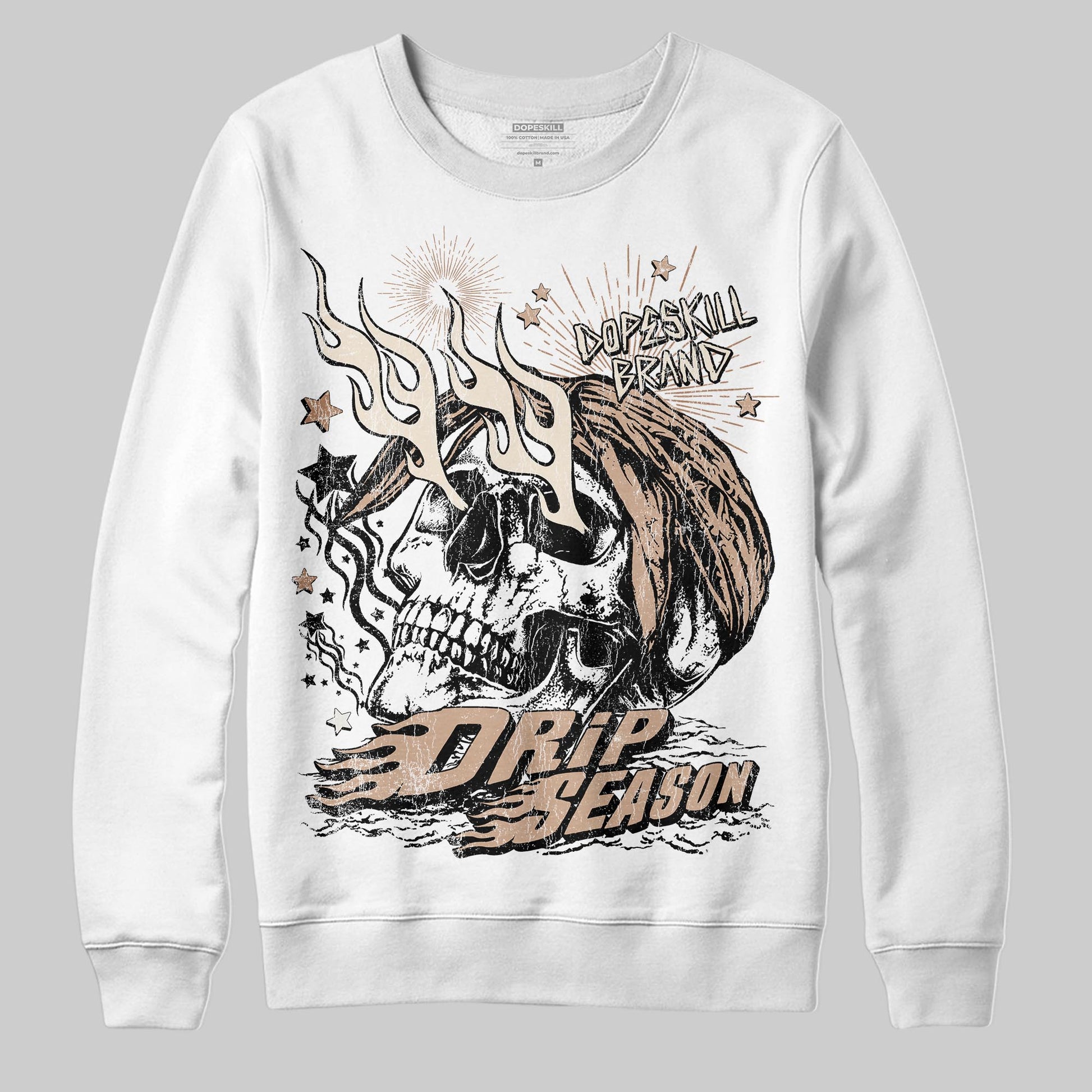 Jordan 4 Retro Cozy Girl DopeSkill Sweatshirt Drip Season Graphic Streetwear - White
