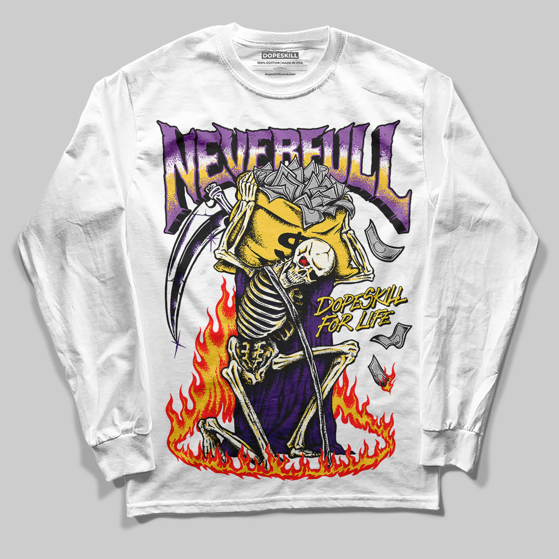 Jordan 12 “Field Purple” DopeSkill Long Sleeve T-Shirt NeverFull Graphic Streetwear - White