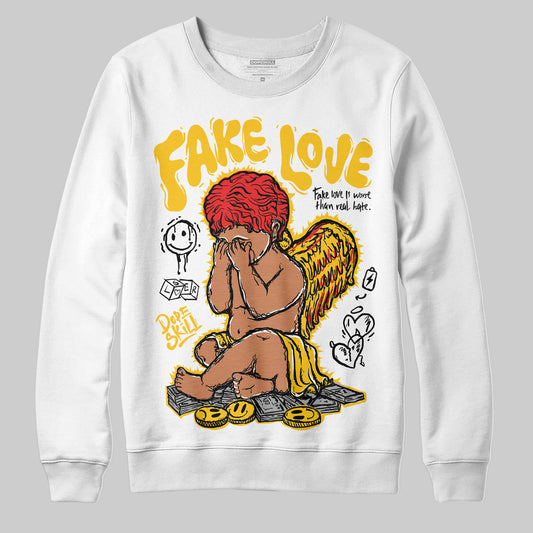 Yellow Collection DopeSkill Sweatshirt New Fake Love Graphic