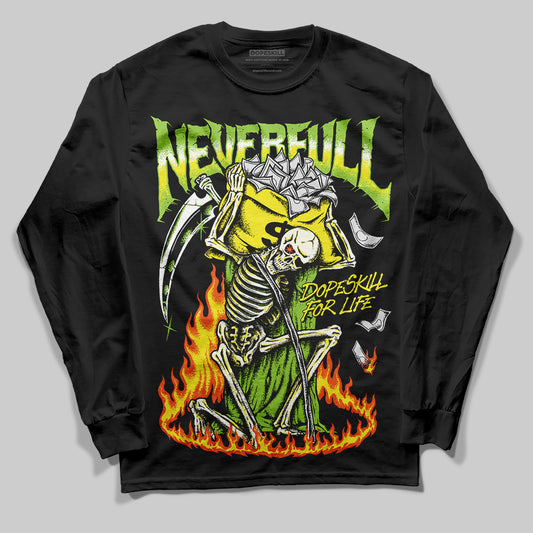 Neon Green Sneakers DopeSkill Long Sleeve T-Shirt NeverFull Graphic Streetwear - Black