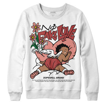 Jordan 13 “Dune Red” DopeSkill Sweatshirt No Fake Love Graphic Streetwear - White