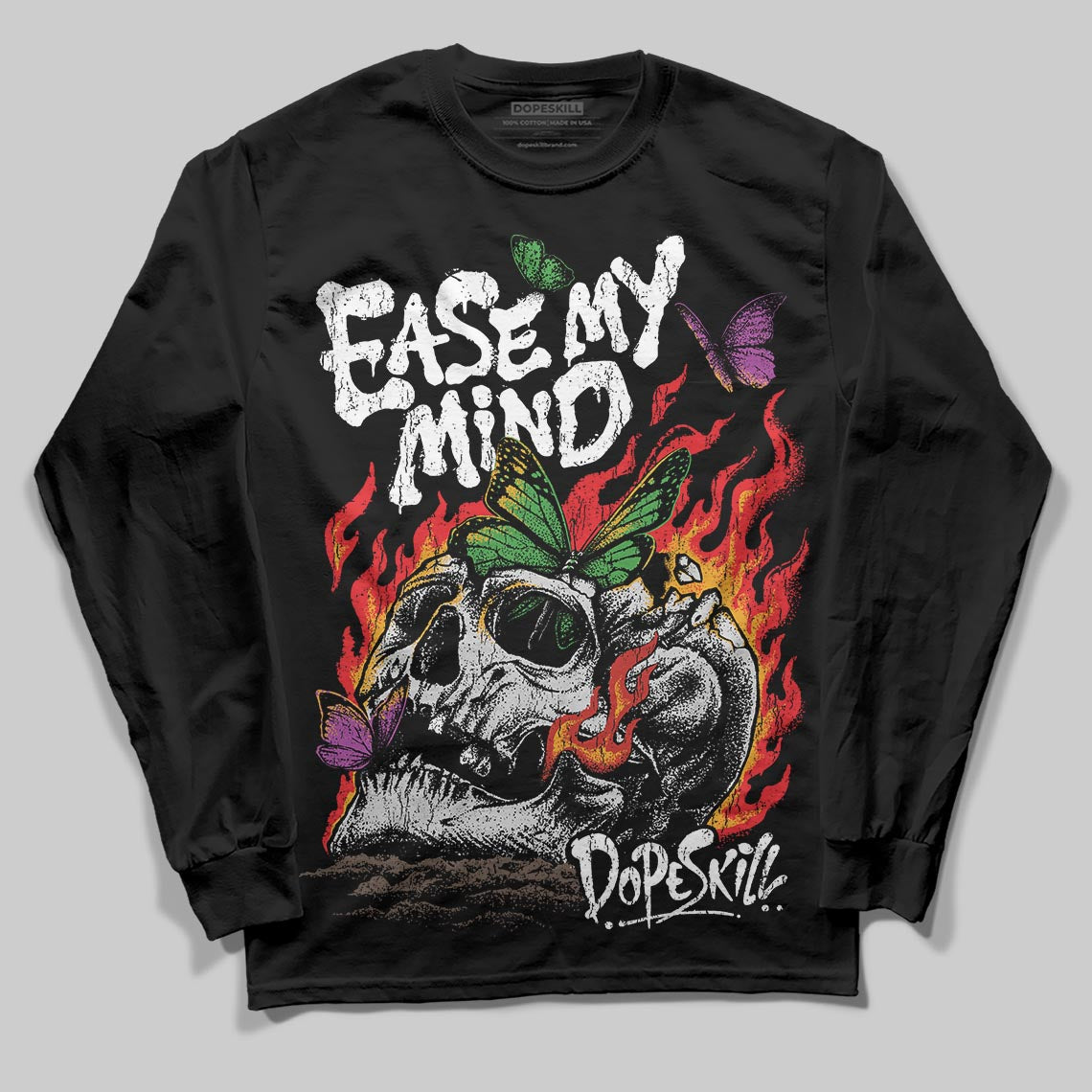 Black and White Sneakers DopeSkill Long Sleeve T-Shirt Ease My Mind Graphic Streetwear - Black