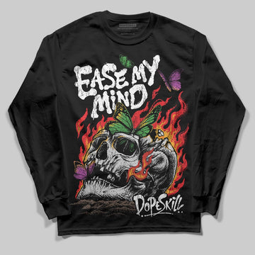 Black and White Sneakers DopeSkill Long Sleeve T-Shirt Ease My Mind Graphic Streetwear - Black