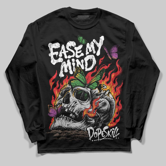 Black and White Sneakers DopeSkill Long Sleeve T-Shirt Ease My Mind Graphic Streetwear - Black