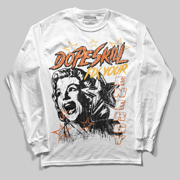 Orange Sneakers DopeSkill Long Sleeve T-Shirt Fix Your Energy Graphic Streetwear - White 