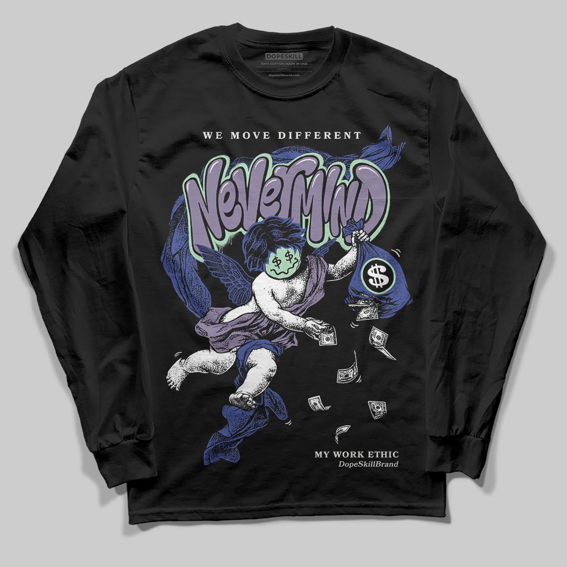 Jordan 1 Retro Low OG Zion Williamson Voodoo Alternate DopeSkill Long Sleeve T-Shirt Nevermind Graphic Streetwear - Black