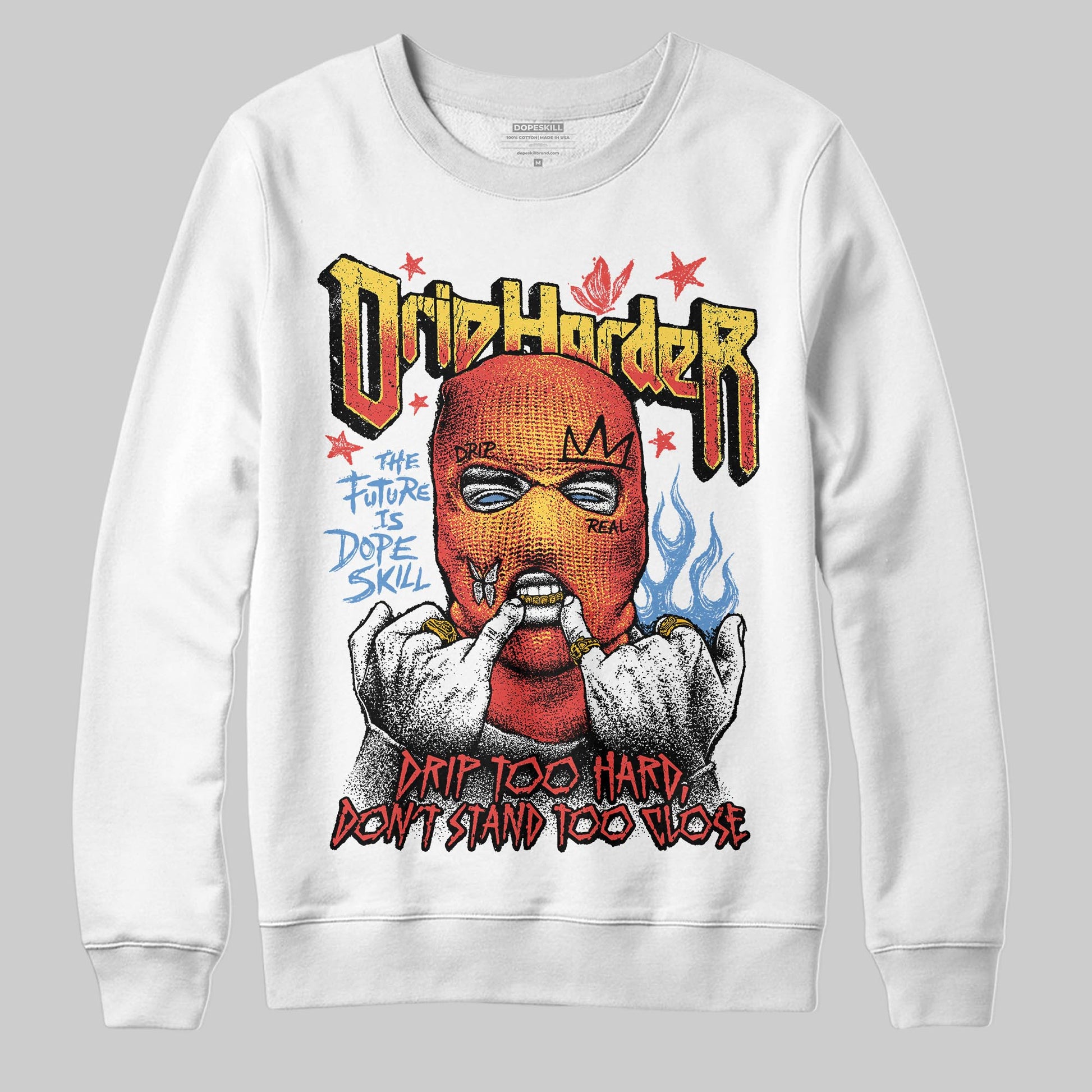 Red Sneakers DopeSkill Sweatshirt Drip Harder Graphic Streetwear - White 