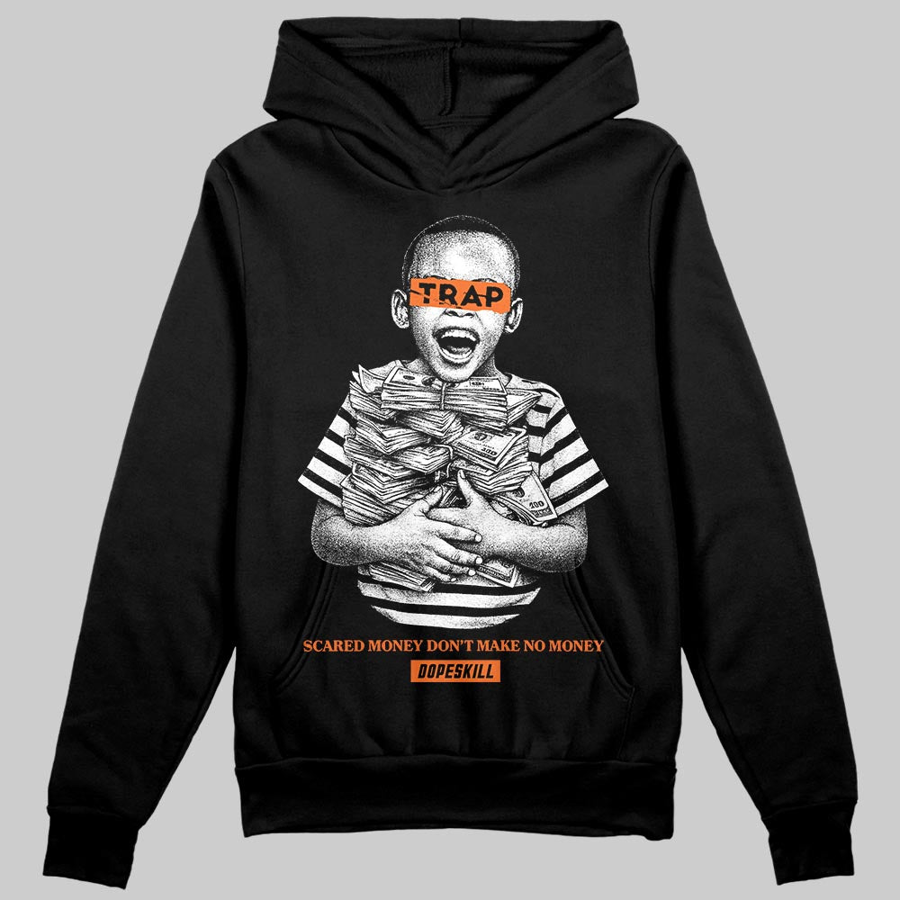Orange Sneakers DopeSkill Hoodie Scared Money Don't Make No Money Graphic Streetwear - Black