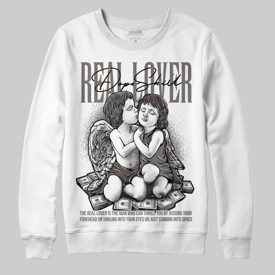 Jordan 4 Retro Cave Stone DopeSkill Sweatshirt Real Lover Graphic Streetwear - White
